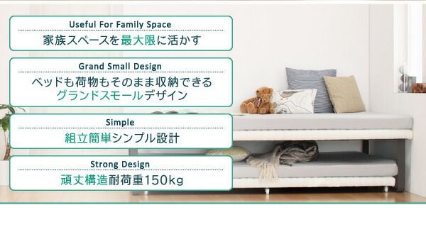 スーパSALE10倍＆4時間限定10％OFF 親子ベッド 薄型軽量ポケットコイルマットレス付き 下段ベッド シングル ショート丈