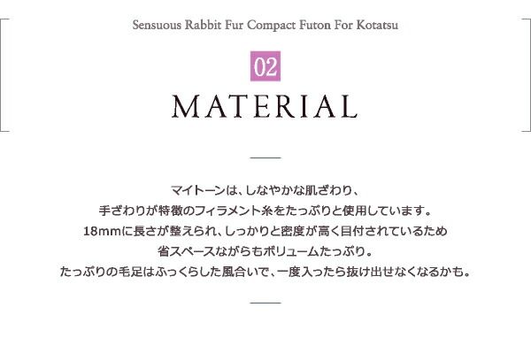 スーパSALE10倍＆4時間限定10％OFF こたつ布団セット ラビットファータッチ 省スペースこたつ布団 掛布団&敷布団2点セット 4尺長方形(80×120cm)天板対応
