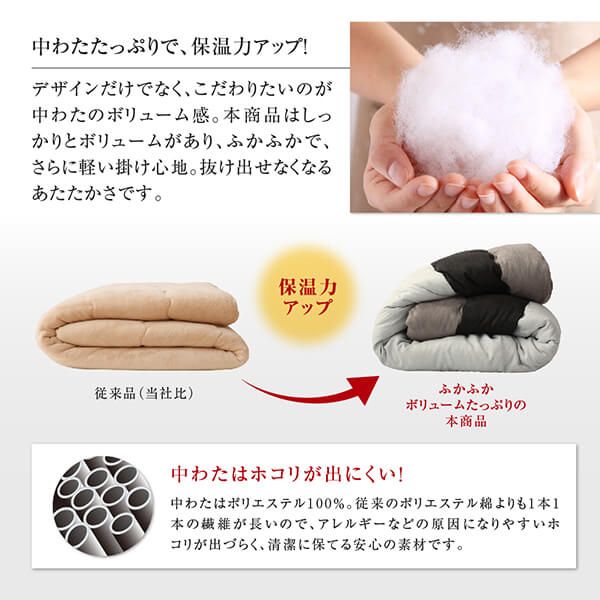 スーパSALE10倍＆4時間限定10％OFF こたつ布団セット スウェード調パッチワークこたつ布団 掛布団&敷布団2点セット 7尺長方形(90×210cm)天板対応