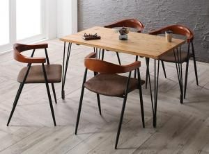 スーパSALE10倍＆4時間限定10％OFF ダイニングセット（テーブル&チェア） ヴィンテージ インダストリアルデザイン ダイニング 4人 5点セット(テーブル+チェア4脚) W120