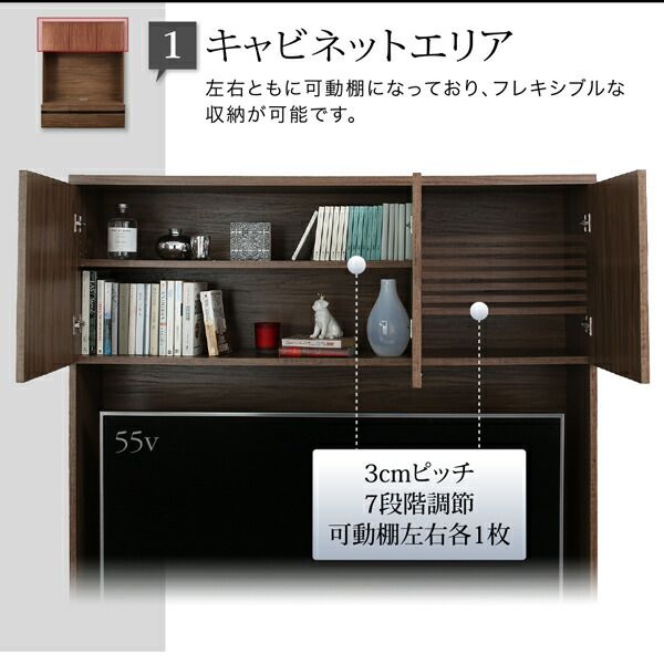 スーパSALE10倍＆4時間限定10％OFF テレビボード テレビ台 TV台 ハイタイプ 55型 55インチ 大型テレビ 収納 シリーズ 収納付き 棚 キャビネット 家電収納 引き出し AVラック ディスプレイ  木目 鏡面 強化壁面 テレビボード