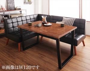 スーパSALE10倍＆4時間限定10％OFF ダイニングセット（テーブル&ソファ） 古木風 ヴィンテージ カフェスタイル リビングダイニング 3人 3点セット(テーブル+2Pソファ1脚+アームソファ1脚) 左アーム W150