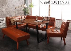 スーパSALE10倍＆4時間限定10％OFF ダイニングセット（テーブル&ソファ チェア ベンチ） 古木風 ヴィンテージ アメリカンスタイル リビングダイニング 6人 5点セット(テーブル+ソファ1脚+アームソファ1脚+チェア1脚+ベンチ1脚) 左アーム W150