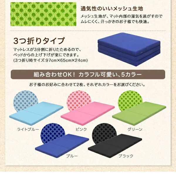 スーパSALE10倍＆4時間限定10％OFF MITAS寝具SELECT 子どもが喜ぶ・棚・コンセント付きロータイプ二段ベッド 専用別売品(2段ベッド用パッド＆シーツ2点セット) 1個 シングル
