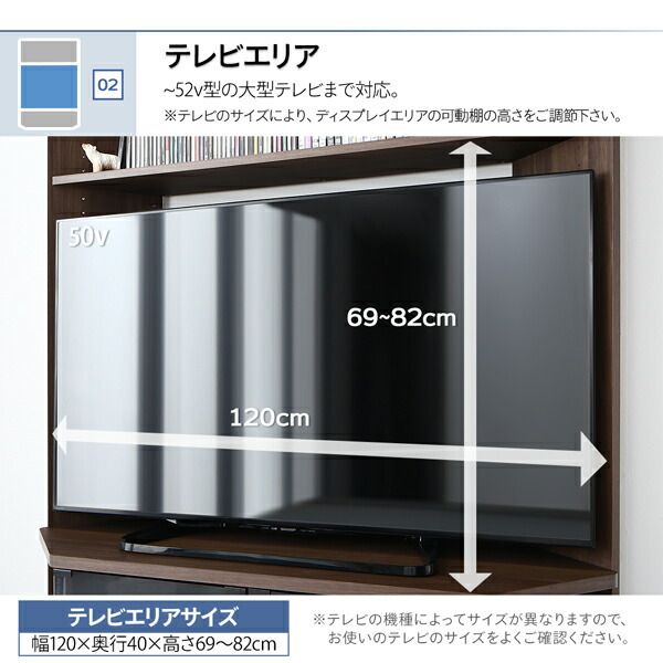 スーパSALE10倍＆4時間限定10％OFF ハイタイプ コーナー テレビボード 専用 キャビネット ウォルナット ガラス 収納 薄型 スリム 幅59cm 高さ161cm 奥行29cm
