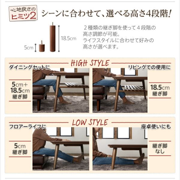 スーパSALE10倍＆4時間限定10％OFF ダイニングセット ソファ こたつ 高さ調節 棚付 ヴィンテージ 合皮 PVC レザー おしゃれ 4人 4点セット(テーブル+2Pソファ1脚+1Pソファ1脚+コーナーソファ1脚) 幅120