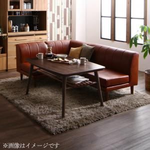 スーパSALE10倍＆4時間限定10％OFF ダイニングセット ソファ こたつ 高さ調節 棚付 ヴィンテージ 合皮 PVC レザー おしゃれ 4人 4点セット(テーブル+2Pソファ1脚+1Pソファ1脚+コーナーソファ1脚) 幅120