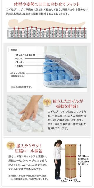スーパSALE10倍＆4時間限定10％OFF 棚・コンセント付きレザーすのこベッド 国産ポケットコイルマットレス付き シングル