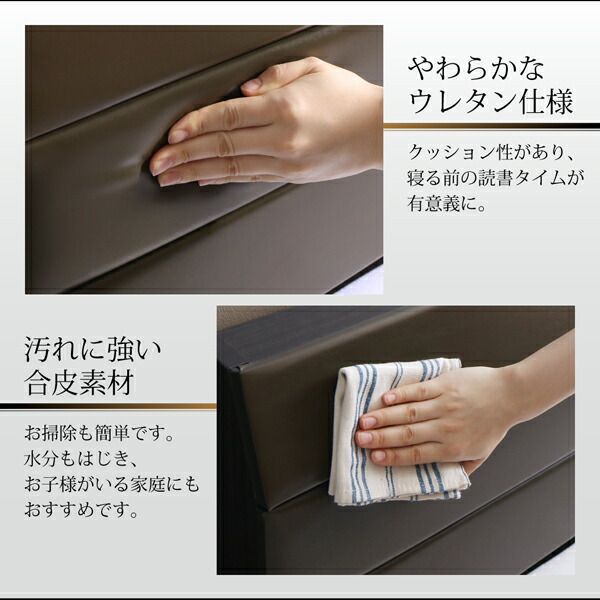 スーパSALE10倍＆4時間限定10％OFF 棚・コンセント付きレザーすのこベッド ラテックス入り国産ポケットコイルマットレス付き セミダブル