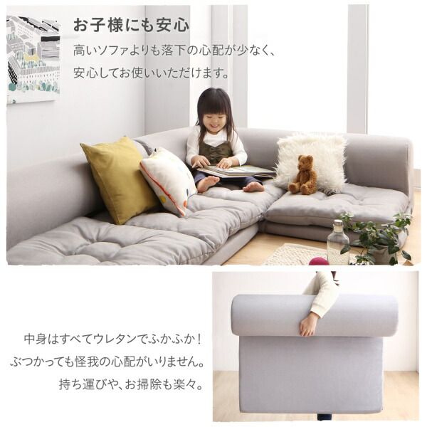 スーパSALE10倍＆4時間限定10％OFF セット フロアコーナーソファ ソファ フロアソファ こたつ こたつソファ コーナー コーナーソファ 床生活 ローソファ 布 ファブリック グレー ネイビー ソファ4点セット 2P×2+コーナー×2