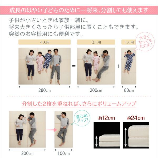 スーパSALE10倍＆4時間限定10％OFF MITAS寝具SELECT マットレス 三つ折り コンパクト 収納 ファミリー 子供 日本製 川の字 ゆったり 6サイズ 大きい 折り畳み 折りたたみ 厚さが選べる 厚さ6cm セミシングル