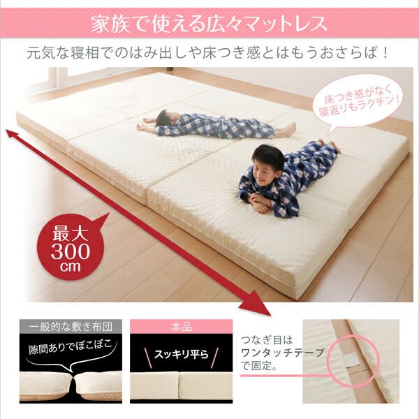 スーパSALE10倍＆4時間限定10％OFF MITAS寝具SELECT マットレス 三つ折り コンパクト 収納 ファミリー 子供 日本製 川の字 ゆったり 6サイズ 大きい 折り畳み 折りたたみ 厚さが選べる ワイドK240 厚さ12cm