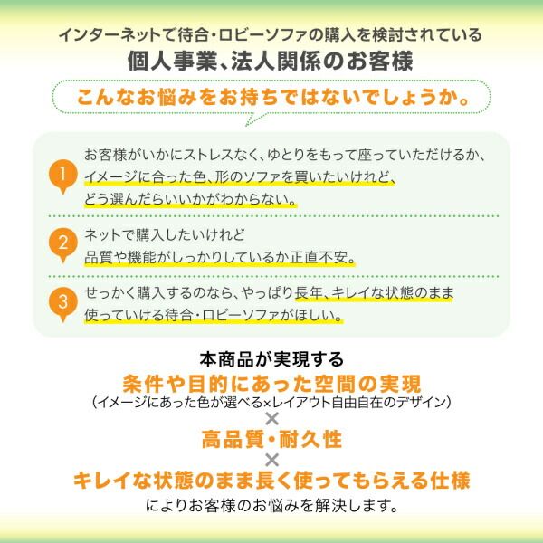 スーパSALE10倍＆4時間限定10％OFF スタンダードソファ デザインソファ 空間に合わせて色と形を選ぶカバーリング待合ロビーソファ ソファ4点セット 半円×2+背あり+背なし 2P×4