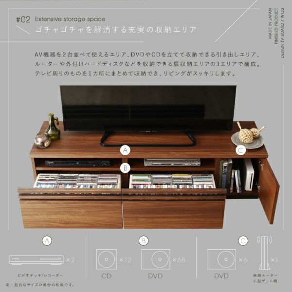 スーパSALE10倍＆4時間限定10％OFF テレビ台 国産 150cm 完成品 テレビボード ローボード 収納 TV台 TVボード 日本製 国産 ホワイト 白 ブラウン ナチュラル 60インチ 55インチ 50インチ 60型 55型 50型