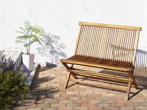 スーパSALE10倍＆4時間限定10％OFF ベンチ ガーデンファニチャーダイニング チーク天然木 ワイドラウンドテーブルガーデンファニチャーシリーズ ベンチ単品 背付ベンチ 2P