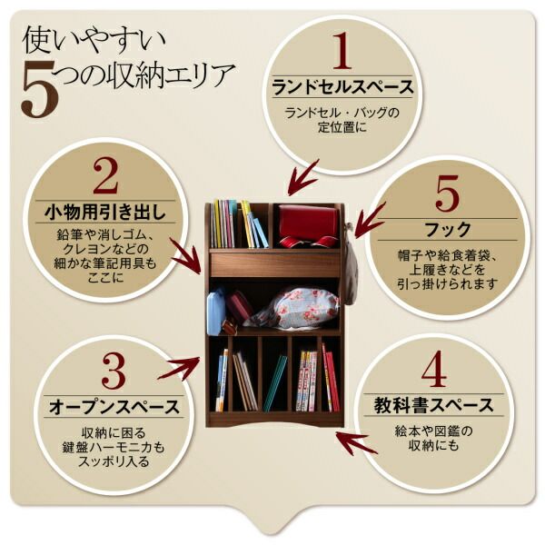 スーパSALE10倍＆4時間限定10％OFF 子供用収納 リビングカラ−ワイドランドセルラック Estudy エスタディ