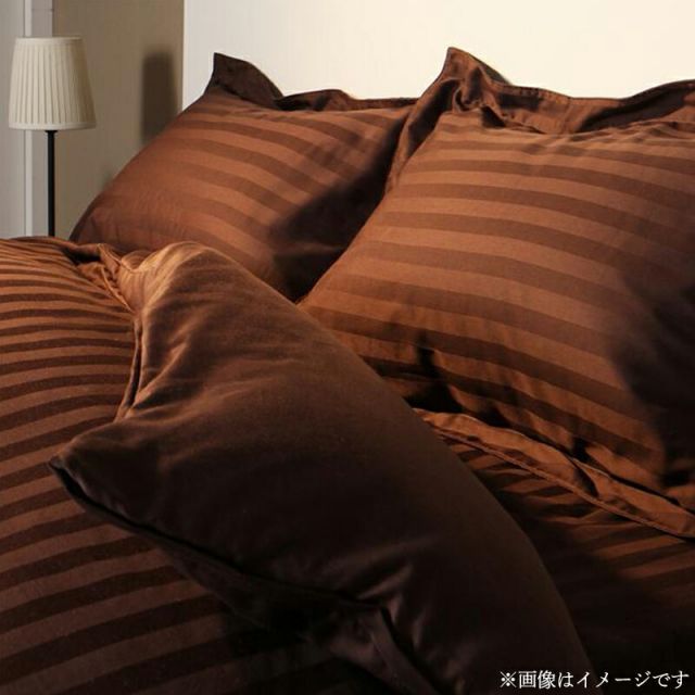 スーパSALE10倍＆4時間限定10％OFF MITAS寝具SELECT ショート丈ベッド用　6色から選べる　綿混サテンホテルスタイルストライプカバーリング枕カバー1枚