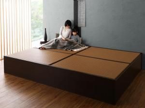 スーパSALE10倍＆4時間限定10％OFF MITAS寝具SELECT お客様組立 布団が収納できる・美草・小上がり畳連結ベッド ベッドフレームのみ ワイドK240(S+D)