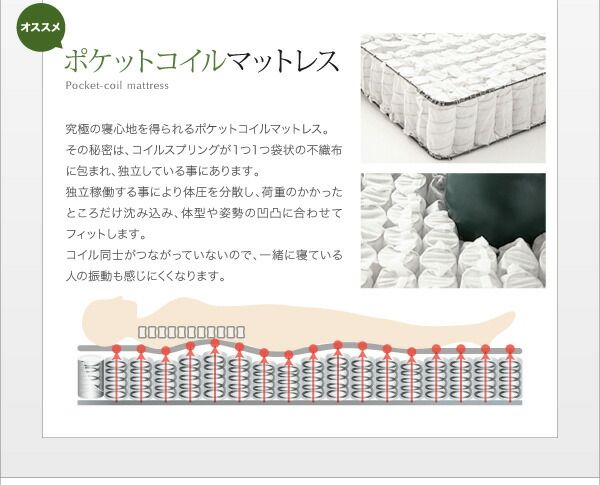 スーパSALE10倍＆4時間限定10％OFF 親子で寝られる収納棚・照明付き連結ベッド 国産ボンネルコイルマットレス付き クイーン(SS×2)