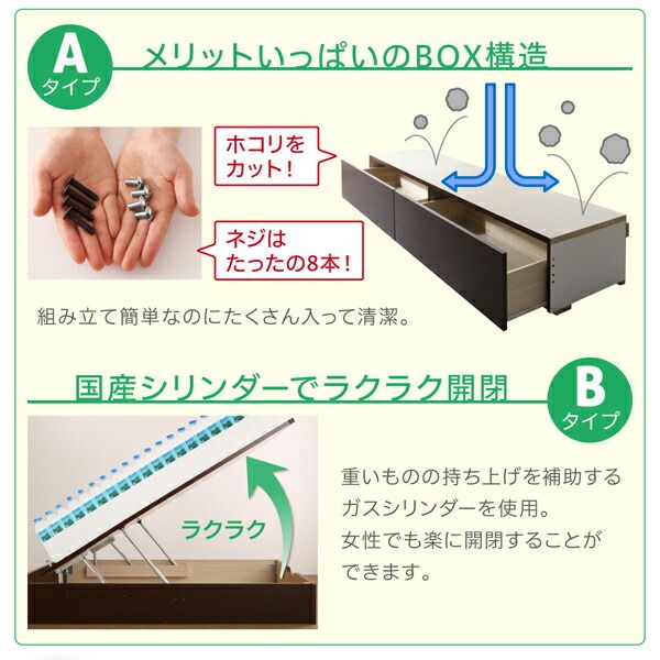 スーパSALE10倍＆4時間限定10％OFF お客様組立 コンパクトに壁付けできる国産ファミリー収納連結ベッド スタンダードボンネルコイルマットレス付き A(S)+B(SD)タイプ ワイドK220