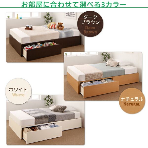 スーパSALE10倍＆4時間限定10％OFF お客様組立 コンパクトに壁付けできる国産ファミリー収納連結ベッド スタンダードボンネルコイルマットレス付き A(S)+B(SD)タイプ ワイドK220