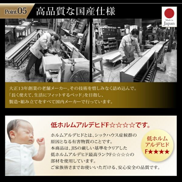 スーパSALE10倍＆4時間限定10％OFF ベッド ベット 収納付きベッド 収納 収納付 跳ね上げベッド 深型 連結 コンセント付 大容量 宮付き 照明 日本製 クイーン おしゃれ モダン お客様組立 ベッドフレームのみ 縦開 クイーン(SS×2)