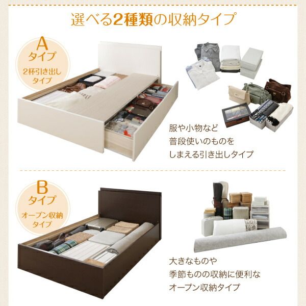スーパSALE10倍＆4時間限定10％OFF お客様組立 壁付けできる国産ファミリー連結収納ベッド スタンダードポケットコイルマットレス付き A+Bタイプ ワイドK240(SD×2)