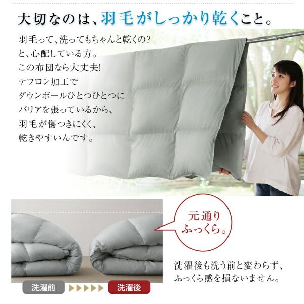 スーパSALE10倍＆4時間限定10％OFF MITAS寝具SELECT 羽根布団 洗濯機で洗える エクセルゴールドラベル フランス産ダウン90％ 羽毛薄掛け布団 セミダブル