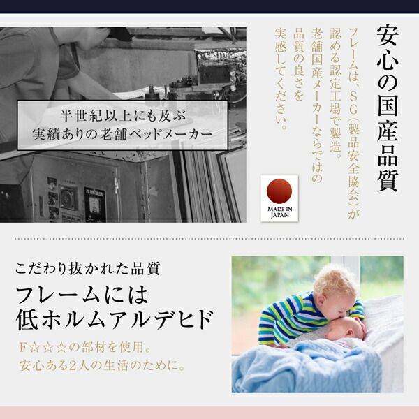 スーパSALE10倍＆4時間限定10％OFF 国産 コンセント・照明付 カップルにうれしいフロアベッド ポケットコイルマットレス付き ダブル