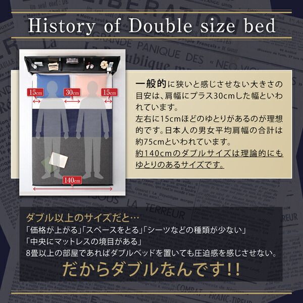 スーパSALE10倍＆4時間限定10％OFF 国産 コンセント・照明付 カップルにうれしいフロアベッド 天然ラテックス入り国産ポケットコイルマットレス付き ダブル