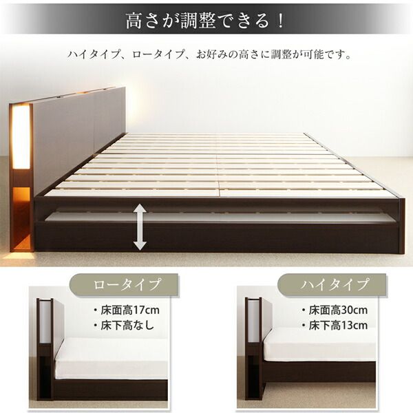 スーパSALE10倍＆4時間限定10％OFF 高さ調整できる国産ファミリーベッド スタンダードポケットコイルマットレス付き シングル