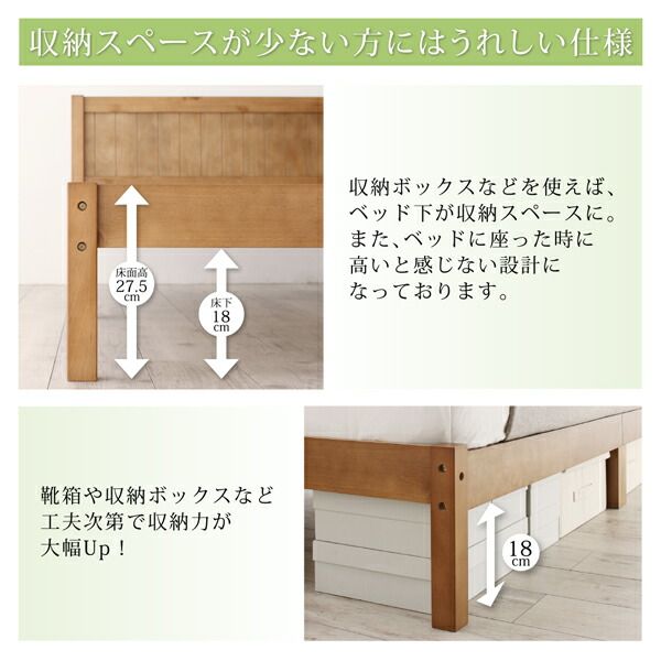 スーパSALE10倍＆4時間限定10％OFF セットでお買い得　カントリー調天然木パイン材すのこベッド 圧縮ボンネルコイルマットレス付き マットレス用すのこ 2台タイプ シングル