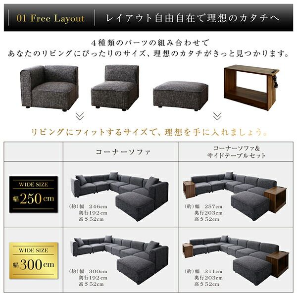 スーパSALE10倍＆4時間限定10％OFF コーナーソファ レイアウト自由自在大型L字モダンデザインコーナーソファ ソファ 肘なし 1P