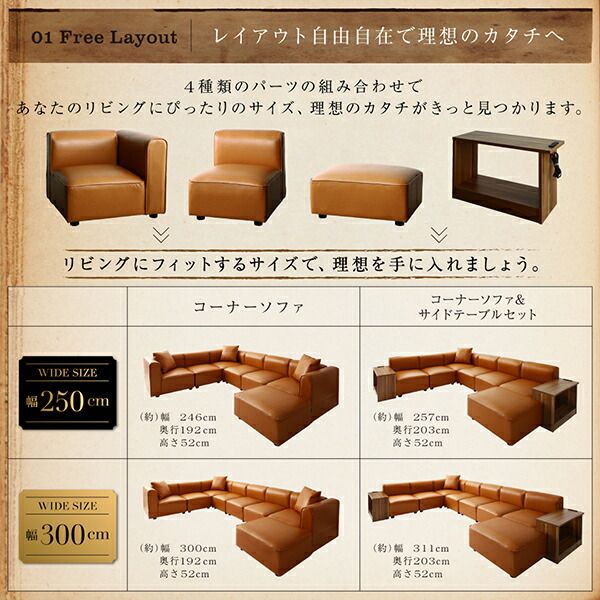 スーパSALE10倍＆4時間限定10％OFF コーナーソファ レイアウト自由自在大型L字ヴィンテージデザインコーナーソファ ソファ 肘あり 1P