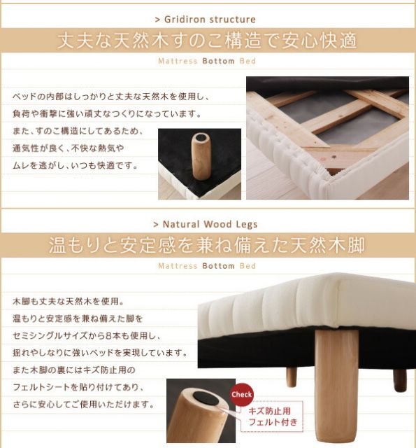 スーパSALE10倍＆4時間限定10％OFF 搬入・組立・簡単 すのこ構造 ショート丈脚付きマットレス ボトムベッド 薄型スタンダードポケットコイルマットレス付き シングル 脚15cm