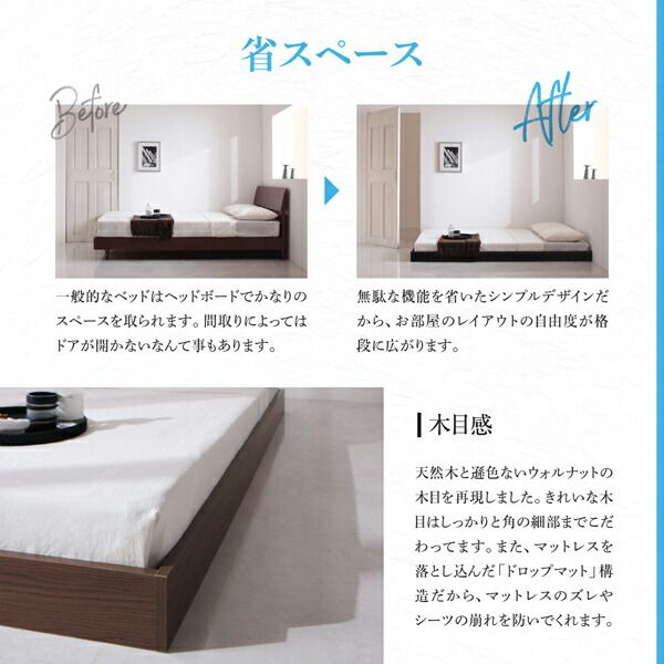 スーパSALE10倍＆4時間限定10％OFF 新生活おすすめの10億円売れたフロアベッドシリーズ スタンダードポケットコイルマットレス付き 棚・コンセント付 シングル
