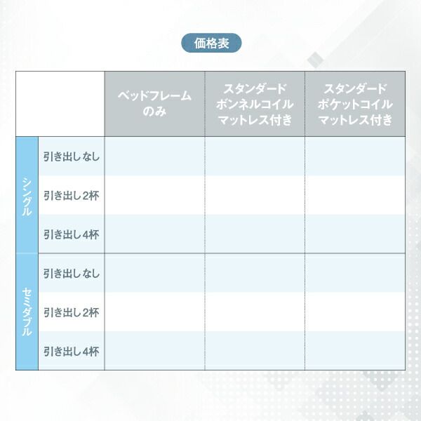スーパSALE10倍＆4時間限定10％OFF 選べる引出収納付きシンプルデザインローベッド スタンダードポケットコイルマットレス付き 引き出し4杯 セミダブル