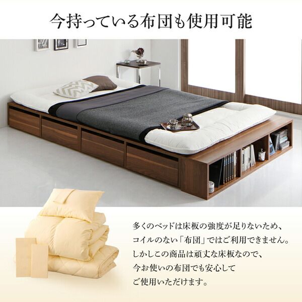 スーパSALE10倍＆4時間限定10％OFF 衣装ケースも入る大容量デザイン収納ロングサイズベッド 引き出し4杯 シングル ロング丈