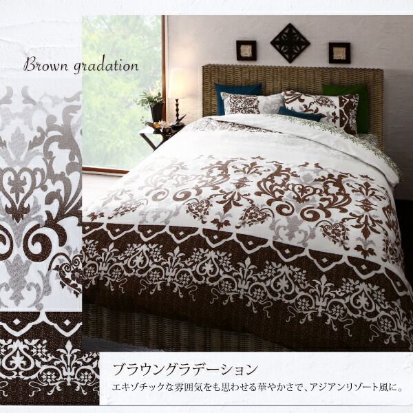 スーパSALE10倍＆4時間限定10％OFF MITAS寝具SELECT 掛け布団カバー 布団カバーセット 綿100 やわらか肌触りのしわになりにくい リゾートデザインカバーリングシリーズ 布団カバーセット ベッド用セミダブル3点セット