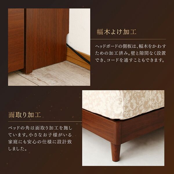 スーパSALE10倍＆4時間限定10％OFF 高級ウォルナット材ツインベッド ボンネルコイルマットレス付き ツイン（SD×2）