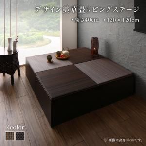 リビング収納 チェスト キャビネット タンス テレビ台 国産 収納付きデザイン美草畳リビングステージ 畳ボックス収納 120×120cm ハイタイプ