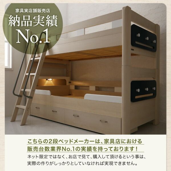 スーパSALE10倍＆4時間限定10％OFF MITAS寝具SELECT デザイン2段ベッド ウレタンマットレス付き シングル