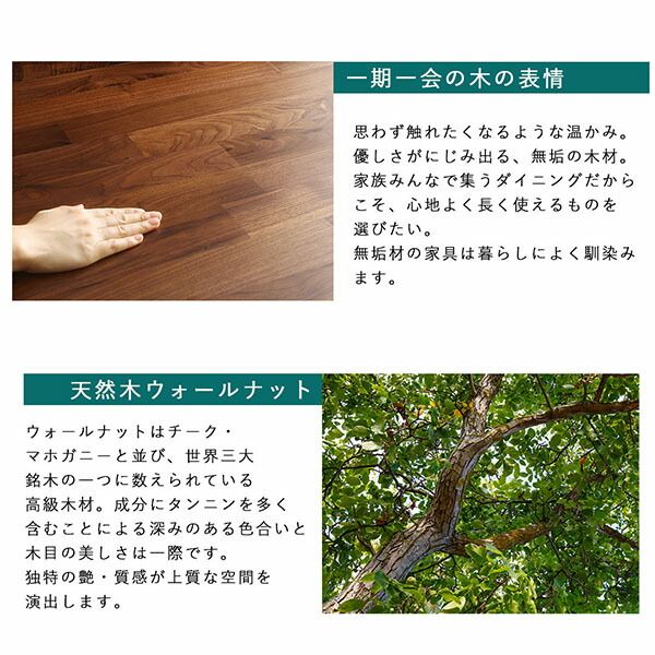 スーパSALE10倍＆4時間限定10％OFF ダイニングテーブル ダイニング ウォールナット無垢材モダンデザインダイニングシリーズ ダイニングテーブル単品 W120