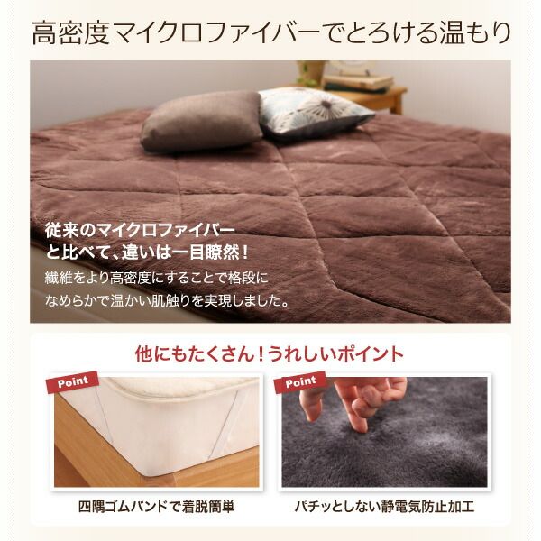 スーパSALE10倍＆4時間限定10％OFF MITAS寝具SELECT 専用 敷きパッドが選べる 移動・搬入・掃除がらくらく 分割式脚付きマットレスベッド 専用別売品(ボリューム敷きパッド) セミダブル