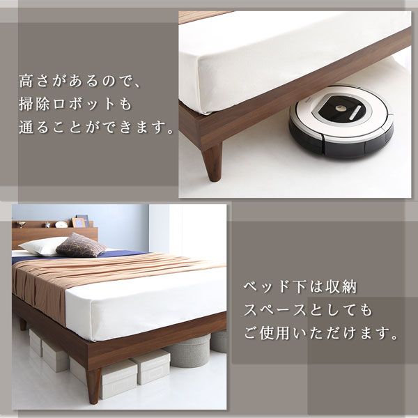 マラソン10倍中 棚・コンセント付きツインすのこベッド プレミアムポケットコイルマットレス付き ツイン（SD×2）
