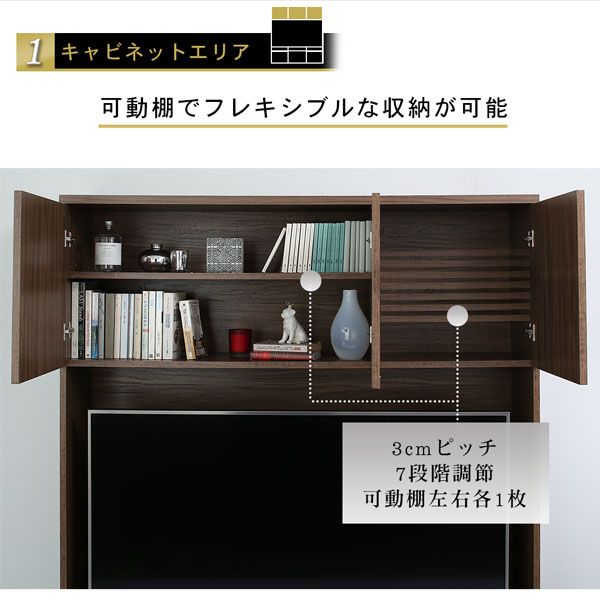 スーパSALE10倍＆4時間限定10％OFF ハイタイプテレビボードシリーズ  3点セット(テレビボード+キャビネット×2) 木扉