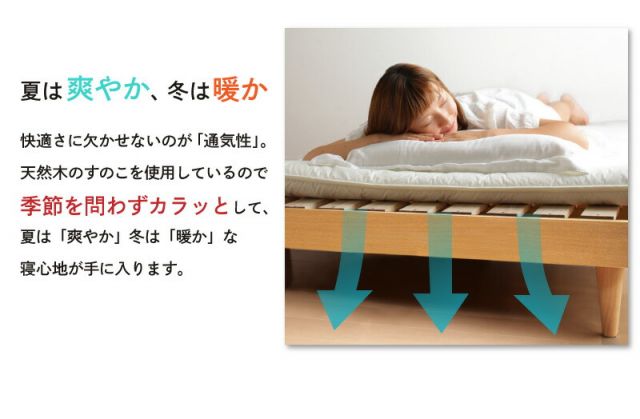 マラソン10倍中 ロングセラー すのこ ダブル ダブルベッド マットレス  ベッド下 マットレスベッド ベッド 北欧 ナチュラル モダン 並べて 並べる 木製 木製ベッド 棚付き プレミアムポケットコイル