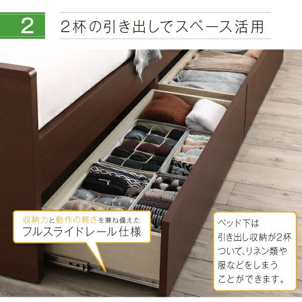 お客様組立 棚・照明・コンセント・引出し収納付き電動ベッド ウレタンマットレス付き 1モーター シングル