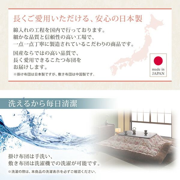 スーパSALE10倍＆4時間限定10％OFF こたつ こたつ布団 おしゃれ ジャカード風 花柄国産こたつ布団 こたつ用掛け布団単品 4尺長方形(80×120cm)天板対応