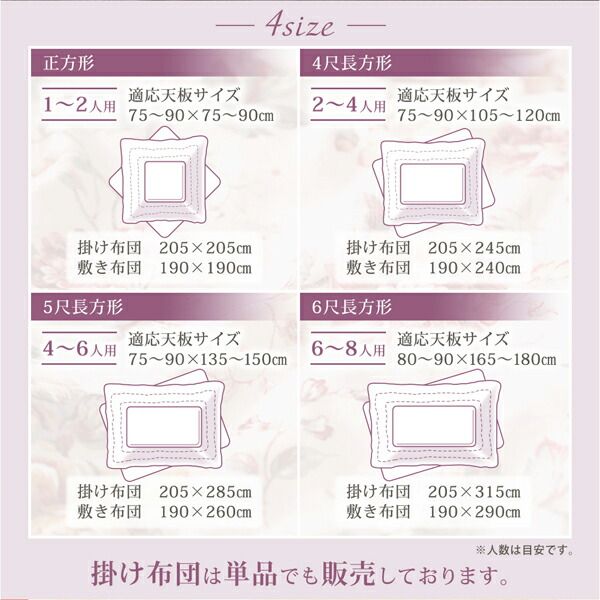スーパSALE10倍＆4時間限定10％OFF こたつ こたつ布団 おしゃれ ジャカード風 花柄国産こたつ布団 こたつ用掛け布団単品 4尺長方形(80×120cm)天板対応